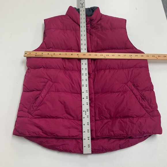 Cabelas Puffer Vest Womens S Small Bordeaux Goose Down Outdoor Snap Buttons - Picture 8 of 14